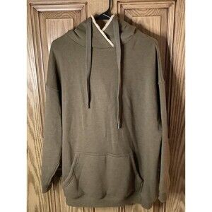 Aerie Heather Green Hoodie Sweatshirt Women’s Size M Sherpa Lined Hood Pocket